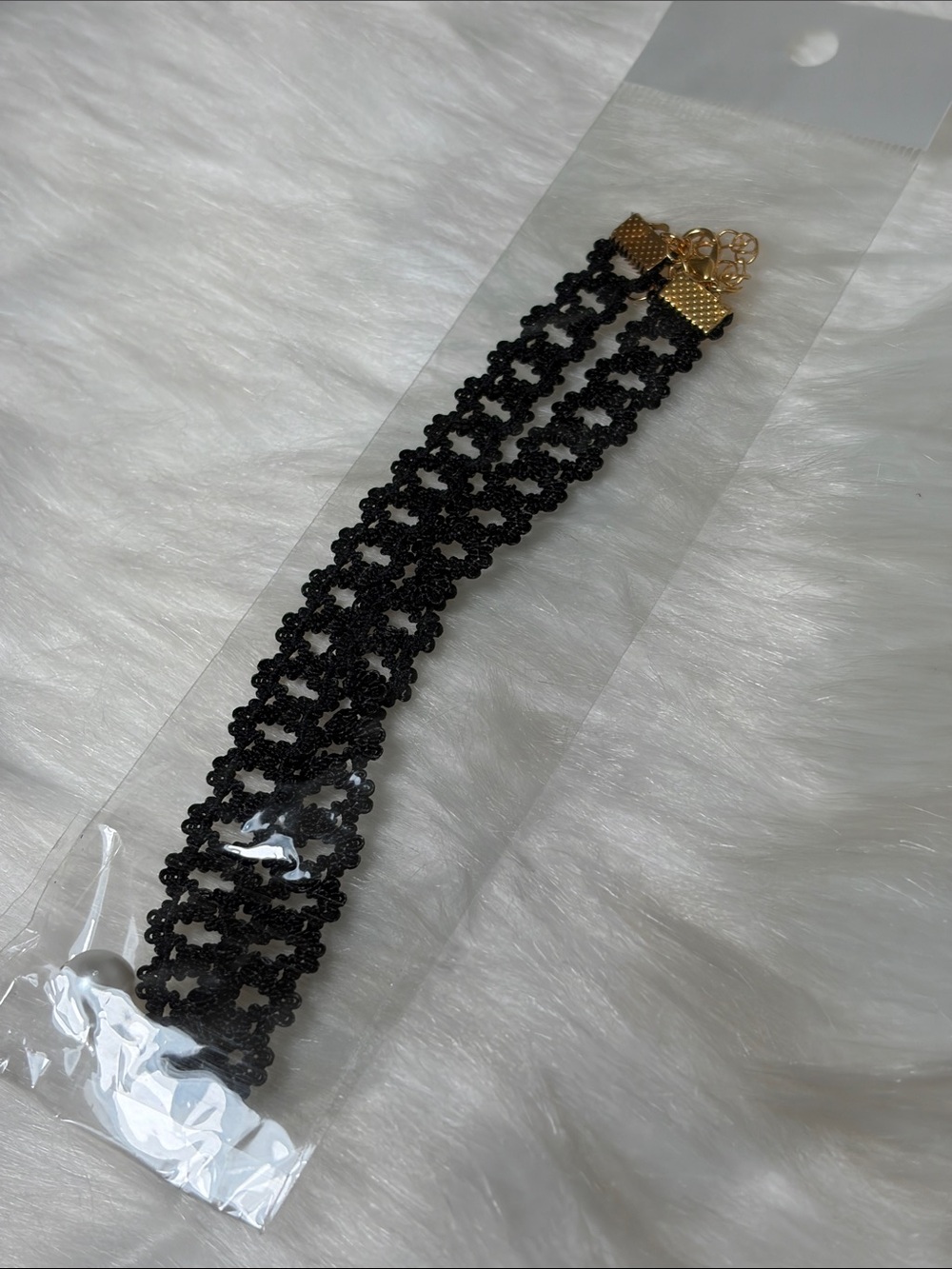 Black Lace Pearl Adjustable Choker Necklace